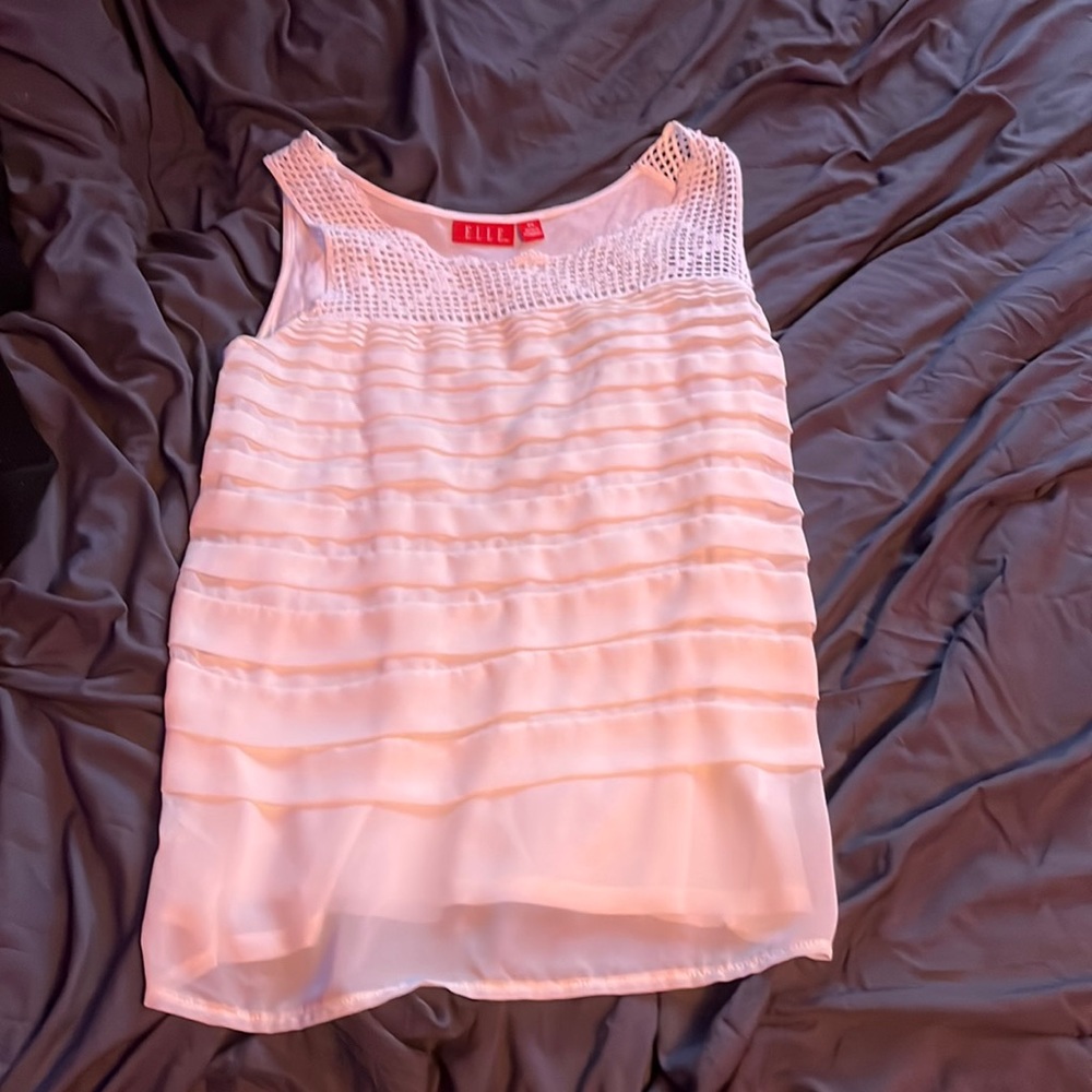 Elle White Sleeveless Top
